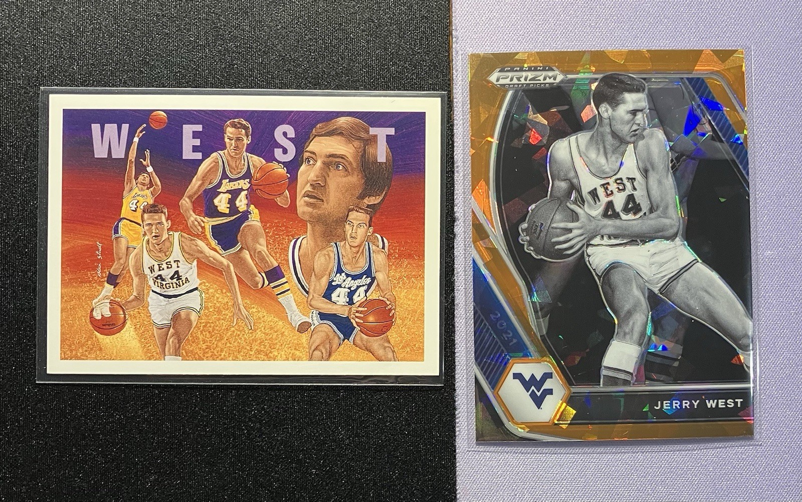 2021-22 Panini Prizm Draft Picks - Jerry West #100 Orange Ice Prizm