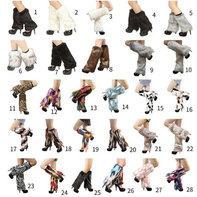 Fuzzy Faux Furs Leg Warmer Furs Heels Long Boot Cuffs Cover Carnivals Boot Cover