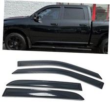 Smoke Tinted Window Visors Sun Rain Vent 2009-2018 Dodge Ram 1500 Mega/Crew Cab