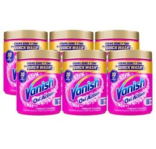 6 x Vanish Oxi Action Powder Fabric Stain Remover Brightens Colours 470g