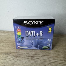 5 pack SONY DVD R 120 min. 4.7 GB Color Collection Blank Recordable DVD New