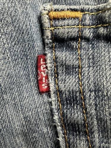 Levis 559 Jeans Mens 38x34 Blue Thrashed Relaxed Fit Straight Leg Denim Ripped - Picture 7 of 14