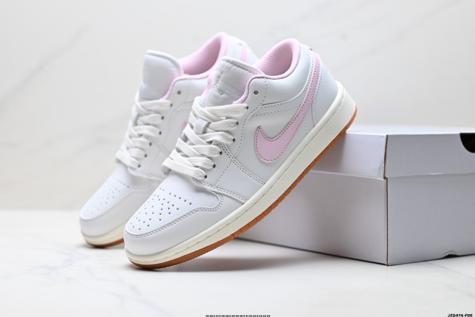 553560-614 New AJ1 Low White Pink Women's Size 4-12
