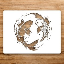 Koi Fish Crafts Large Reusable Wall Stencil For Painting DIY Home Decor Template
