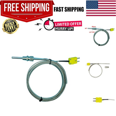 #ad Robust Stainless Steel EGT Thermocouple with Adjustable Pressure Lock for Cars $34.84