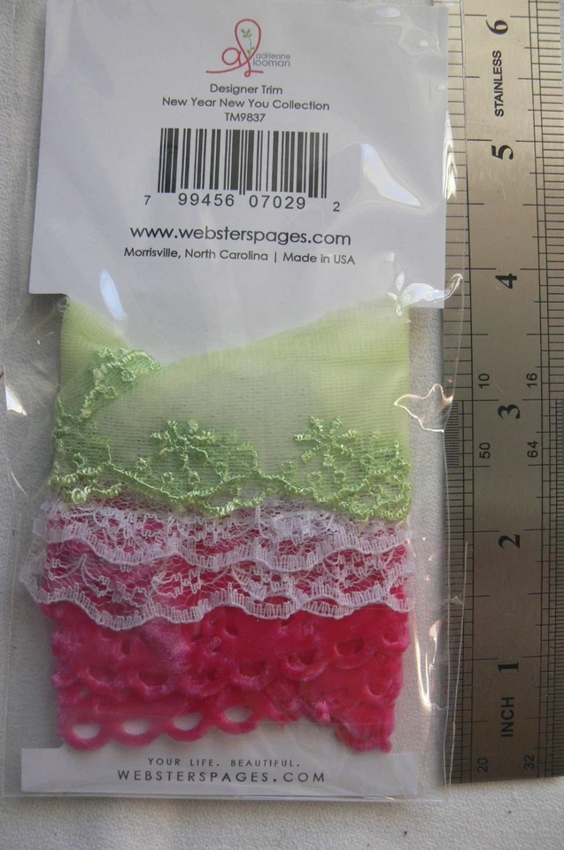 Designer Trim - 3 Styles and Colours 18" each Green White & Fuchsia - WebsterWRP - Image 4 of 4