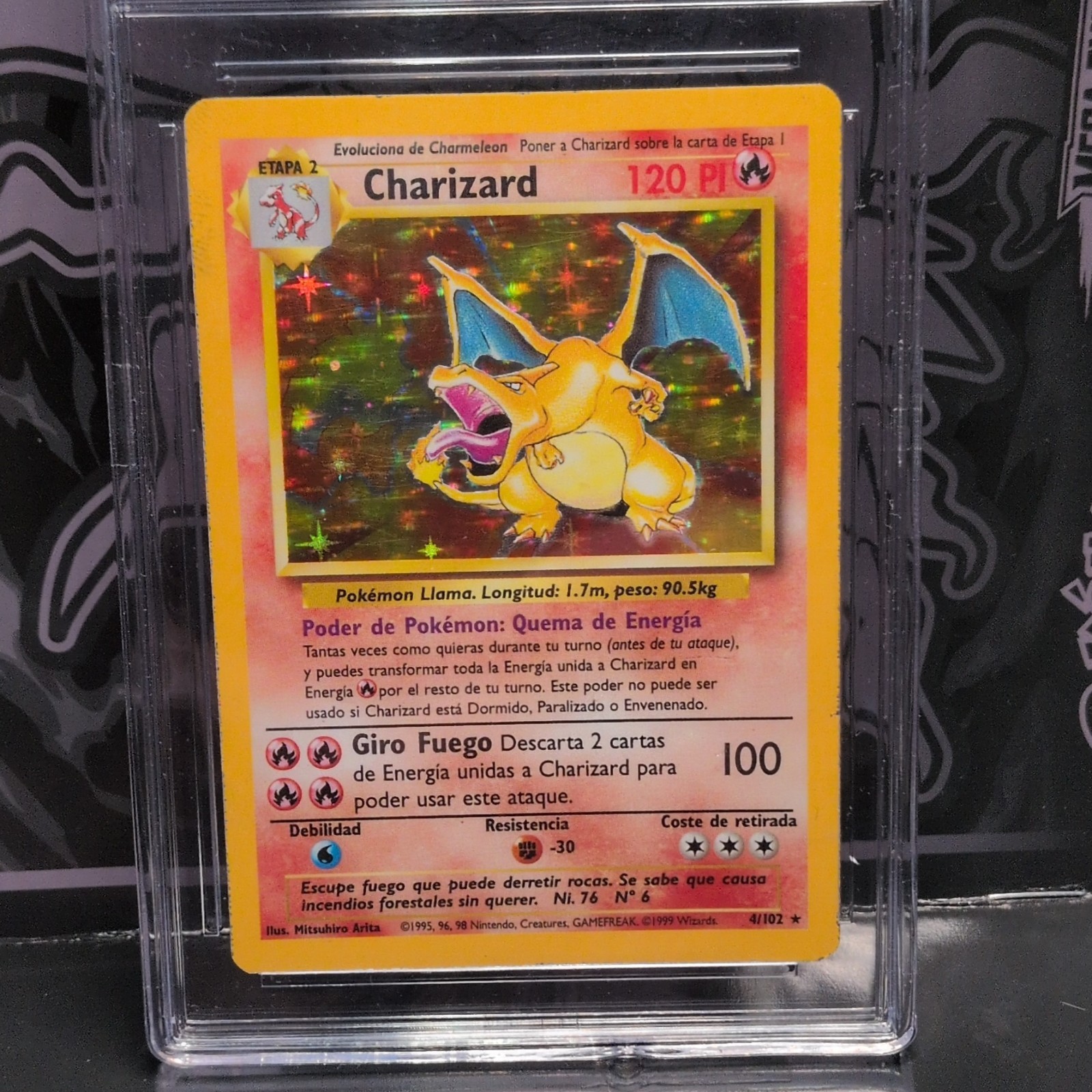 Charizard 1999 Pokemon TCG Base Set Spanish Holo Rare Graded 4/102 | eBay