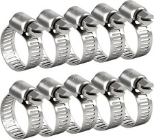 Hose Clamp 3/4 Inch, 10 Pack Stainless Steel Hose Clamps for 1/2 Inch to 3/4 ...