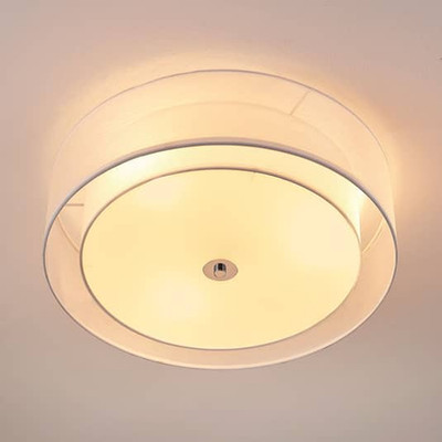 Lindby Deckenleuchte Stofflampe Tobia Organza Leuchte weiß Lampenschirm Glas 250