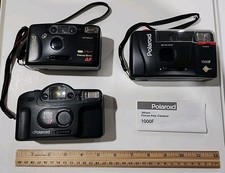 LOT 3 POLAROID CAMERAS AF  2 W/ Date Back 35 MM FILM