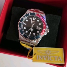 Invicta Pro Diver Quartz Analog Date 43mm Black Dial Pepsi Bezel w/ Box