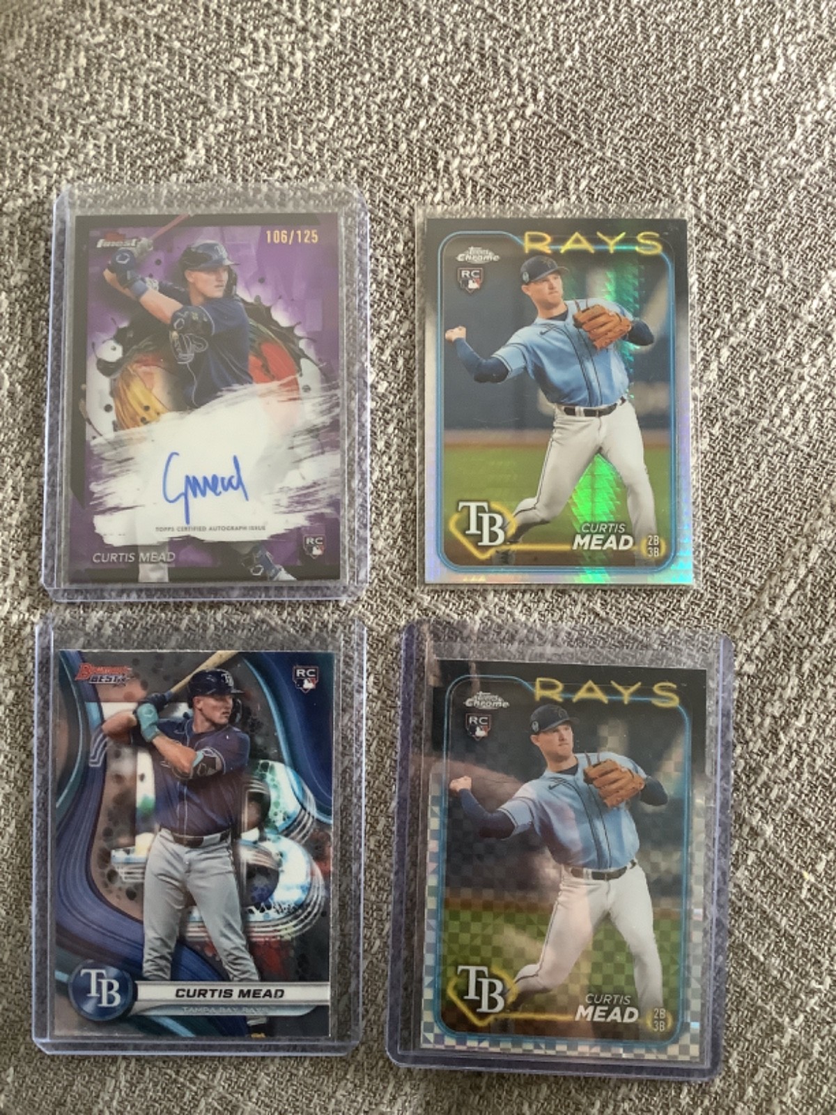 2024 Topps Finest - Finest Autographs Curtis Mead #FA-CME Purple Refractor /125