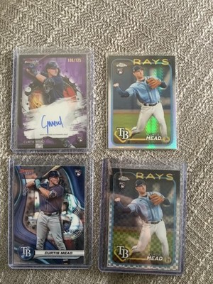 2024 Topps Finest - Finest Autographs Curtis Mead #FA-CME Purple Refractor /125