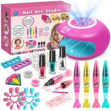 Nail Polish Set with 4 nail art pens- Girl Gift - Nail Kit for Ages 8-12, Nai...