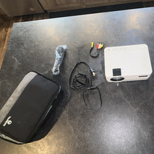 VANKYO White Portable Projector w/ Built-In Speakers, Remote, Case Cables