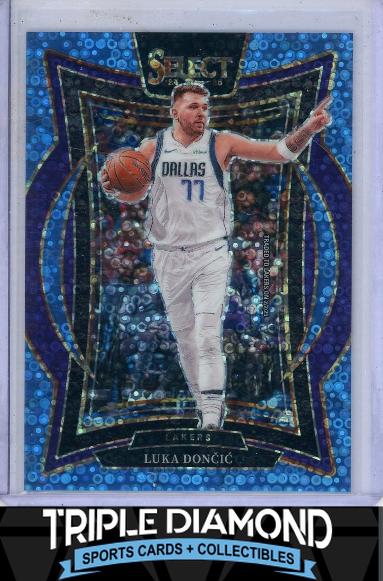 2024-25 Panini Select Luka Doncic Concourse Light Blue Disco Prizm #55/99 R446