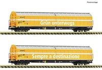 Fleischmann 6660155 Spur N 2Er-Set GroßRaum-Schiebewandwagen, Wascosa, Ep. VI