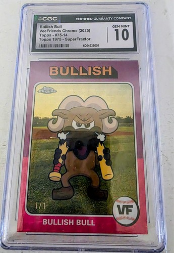 Veefriends Topps Chrome Bullish Bull 1975 Superfractor CGC 10!!!