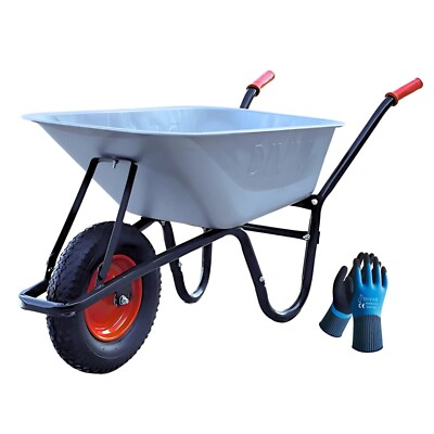 DIVID  Schubkarre 250Kg Luftreifen mit Stahlfelgen, Bauschubkarre, Gartenschubka