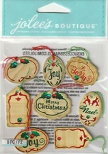Jolee's Boutique 3D MINI CHRISTMAS OVAL TAG REPEATS 94751 Fast FREE Ship 