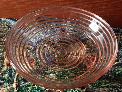 Anchor Hocking Pink Depression Glass Manhattan Footed Bowl Candy Dish Vintage - Imagen 10 de 10