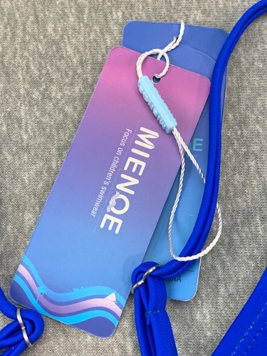 Mienqe Cross Front Silky Bikini Swimsuit Top Girls Medium Royal Blue Cute - Picture 7 of 13