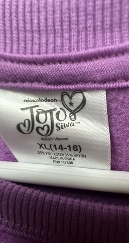 Jojo Besties Sweatshirt Girls XL 14/16 Purple Crew Neck Pullover Shirt Top - Picture 4 of 9