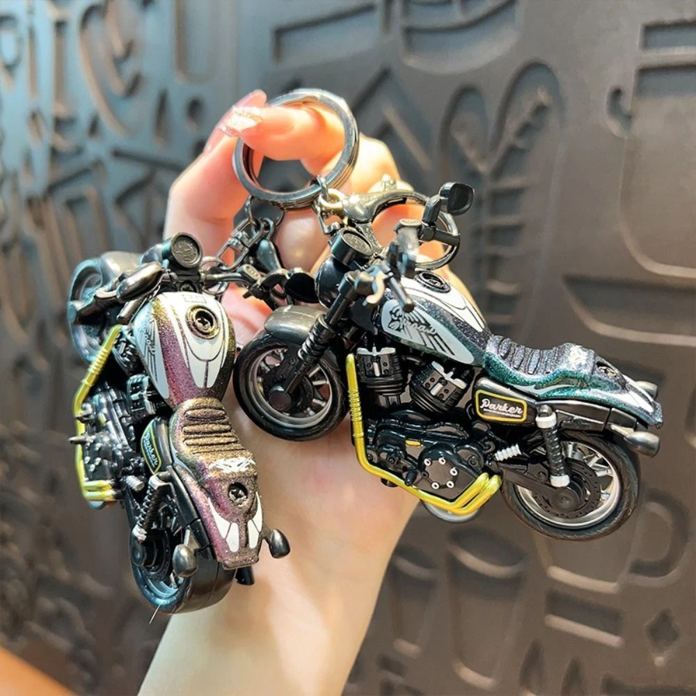 Creative Cool Mini Simulation Motorcycle Keychain Cartoon Key Chain Ring