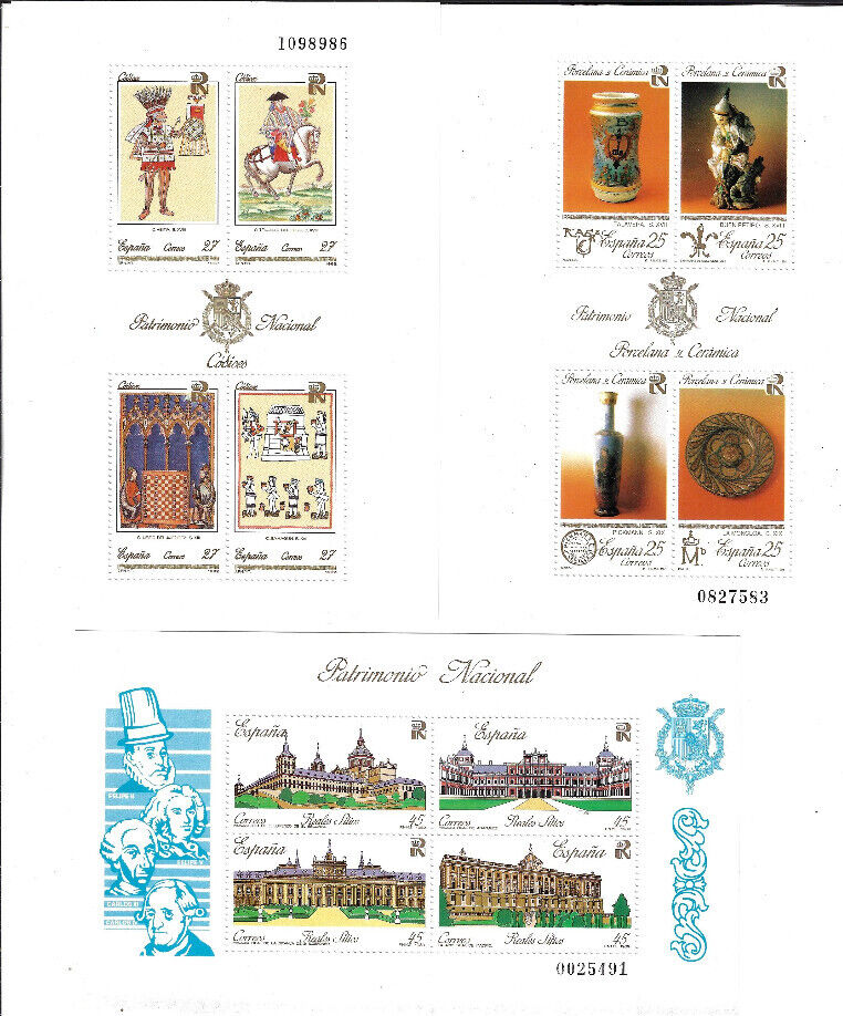 Spain: 1989; to 1991, 4 different S.S. Heritage spanish, MNH
