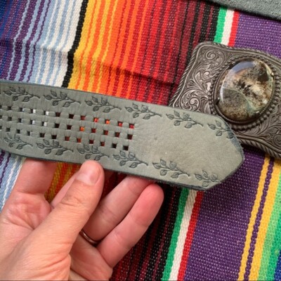 Vintage Marble Cowboy Western Suede Leather Belt | eBay display picture 2