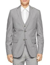 Calvin Klein Men's Gray High-Low End-On-End Suit Jacket - Sz S - NWT Orig 178