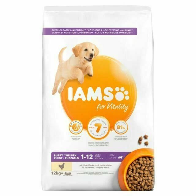 Iams Vitality Large Puppy Dry Dog Food With Fresh Chicken 12kg
Opens in a new window or tab