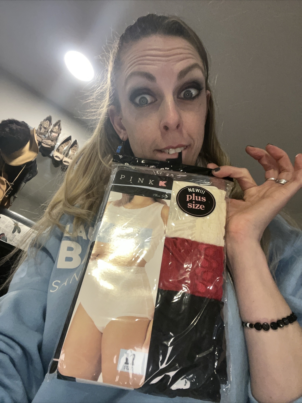 PINK K 100 Nylon Satin HiCut Panties Plus Size 11 Colored 3 Pack