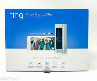RING DOORBELL PRO Plug-in 1080p HD VIDEO 2-Wege Talk-Motion Det WLAN & Wedges