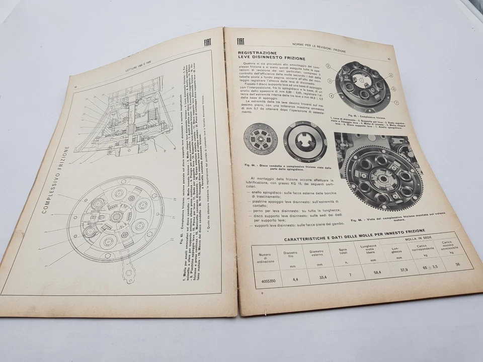 Manuale officina Fiat 1300 e 1500 caratteristiche e dati norme per revisoni 1961 - Immagine 4 di 4