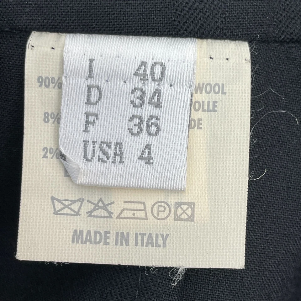 Pantalones de vestir Gunex para mujer 4 negros mezcla de lana pierna ancha hechos en Italia Foto 4 de 4