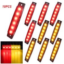 10x LED Side Marker Amber Red Lights Clearance Light Truck Trailer RV Waterproof