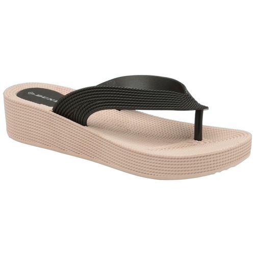 LADIES DUNLOP PLATFORM FLIP FLOPS WEDGE HEEL TOE POST COMFY BEACH SUMMER  SANDALS | eBay