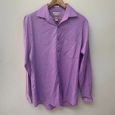 Van Heusen Mens Classic Fit 15 1/2 34/35 Long Sleeve Button Down Shirt Purple