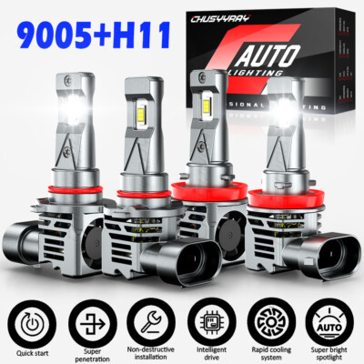 For Ford Expedition 2018-2020 4X 6000K LED Headlight Hi/Lo Beam Lamp Bulbs Kit