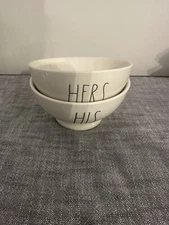rae dunn HIS and HERS cereal soup bowls