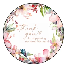 12 LARGE THANK YOU FOR SUPPORTING MY SMALL BUSINESS STICKERS SEALS LABELS 2.5"