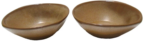 Vintage Frankoma Pottery Bowl 5XS PAIR Brown Satin Plainsman 5 1/4" D 1 3/4" T