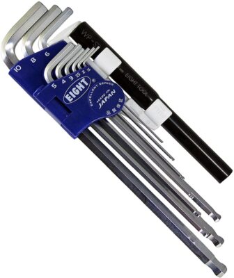 EIGHT BALL POINT HEX WRENCH WITH PIPE SET (1.5～10mm) TLS-9NP MADE IN JAPAN