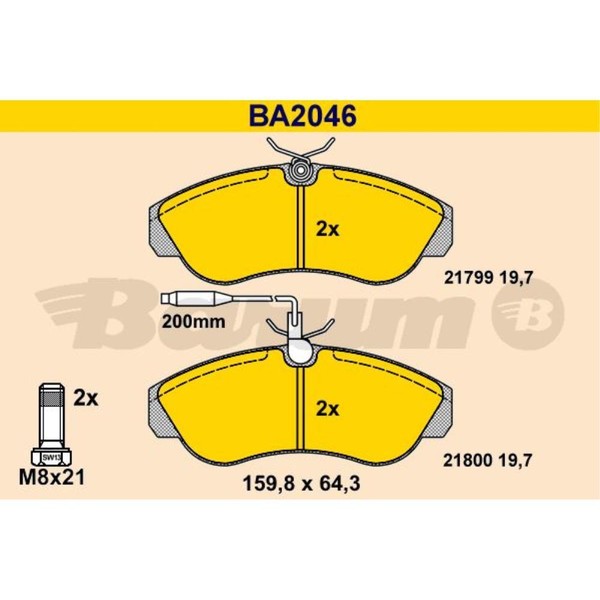 Barum BremsbeläGe Vorne FüR Fiat Ducato Pritsche/Fahrgestell Peugeot Boxer-image