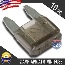 10 Pack 2A Mini Blade Style Fuses APM/ATM 32V Short Circuit Protection Car Fuse