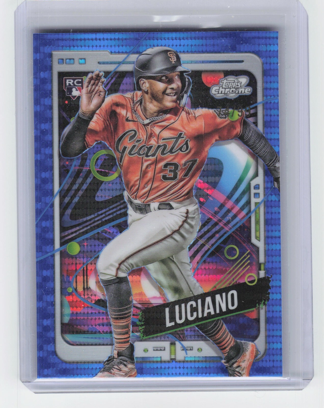 2024 Topps Cosmic Chrome Marco Luciano #99 Rookie Blue Moon Refractor /99