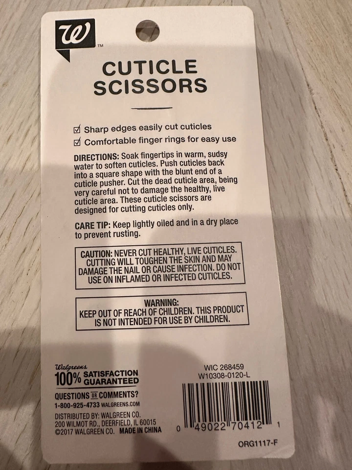 Tijeras para cutículas Walgreens de 3 piezas cuchillas de tierra de precisión anillos para dedos Foto 2 de 2