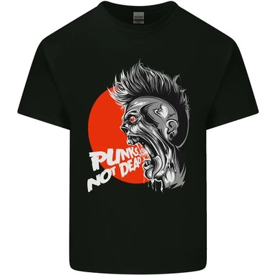 Punks Pas Morts Rock Musique Crâne T-Shirt En Coton Léger Pour Hommes - Photo 1/4
