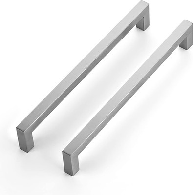32 Pack Square Cabinet Handles - Satin Nickel & Brushed Nickel Drawer Pulls - 8-
